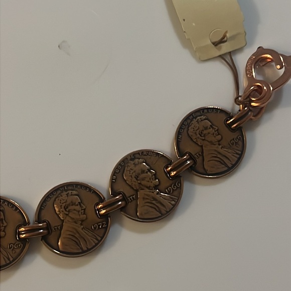 Vintage Copper Sunrise US Coin Penny Link Retro Bracelet - Picture 9 of 10